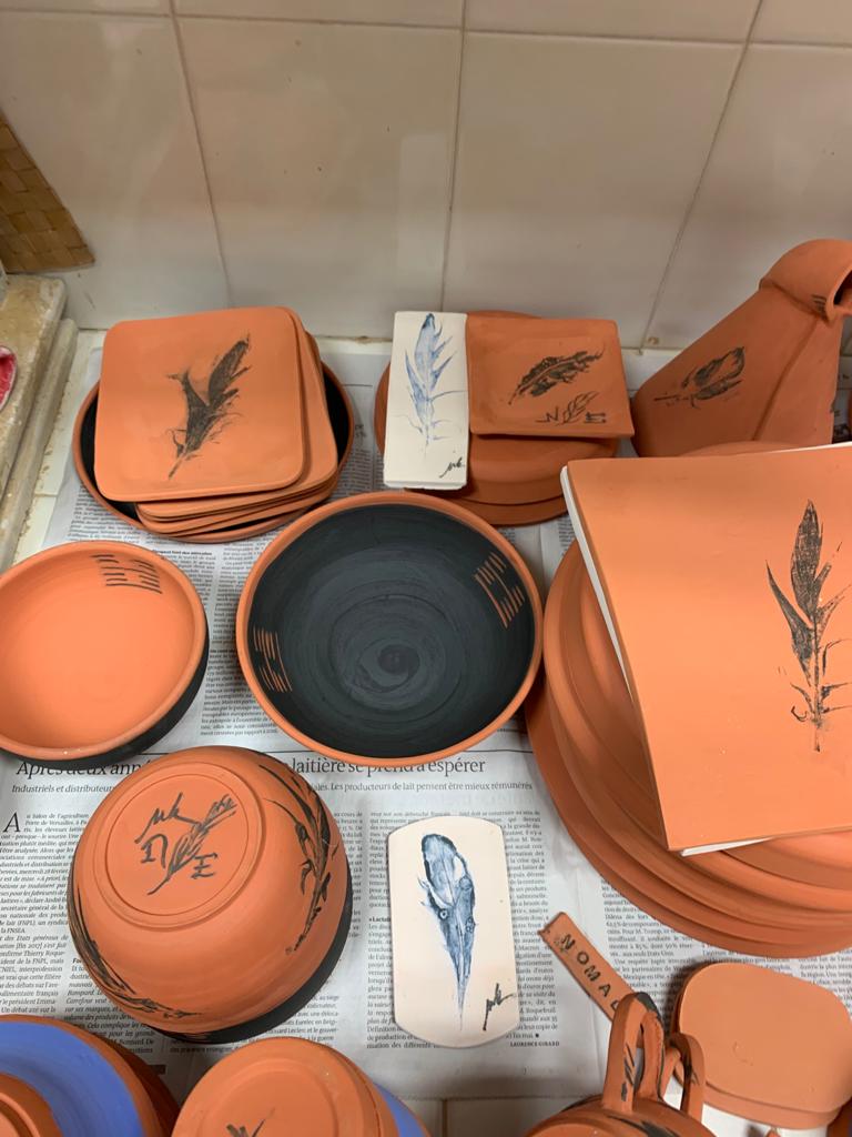 Bols et plats avant cuisson